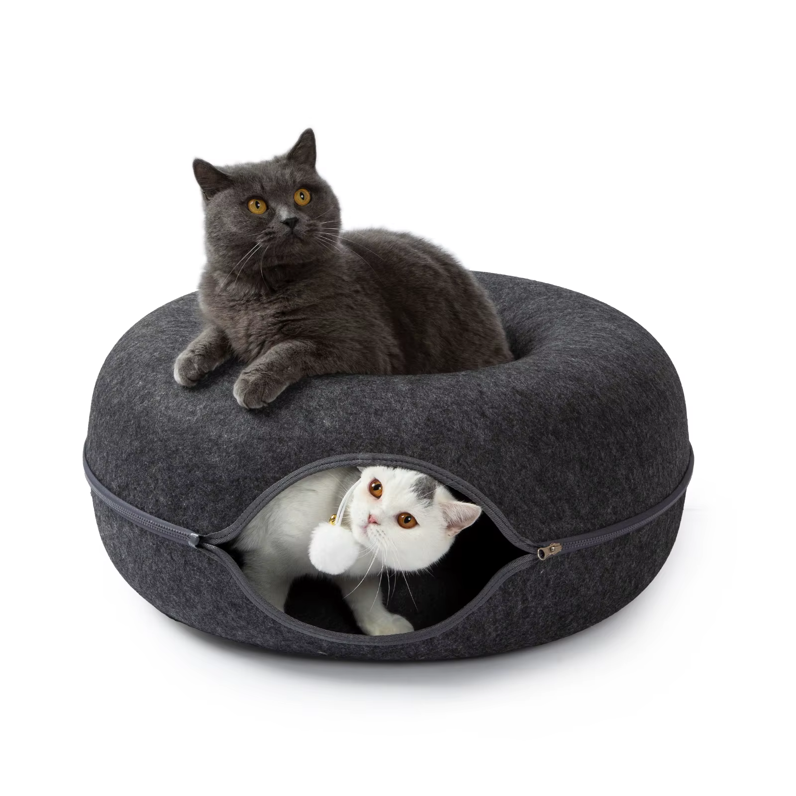 Cozy Donut Cat Tunnel Bed